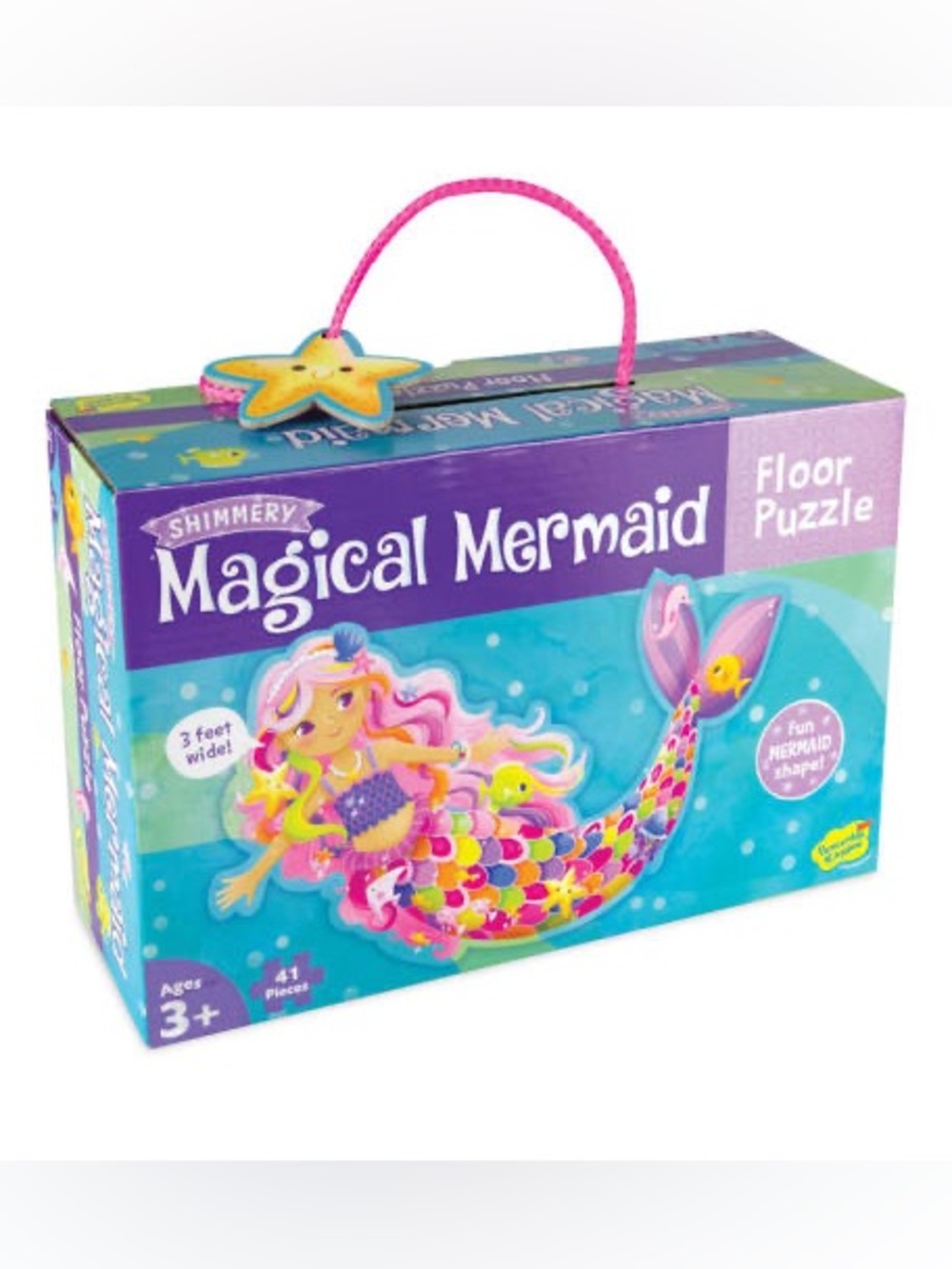 Magical Mermaid Shimmery Floor Puzzle - Pink & Purple